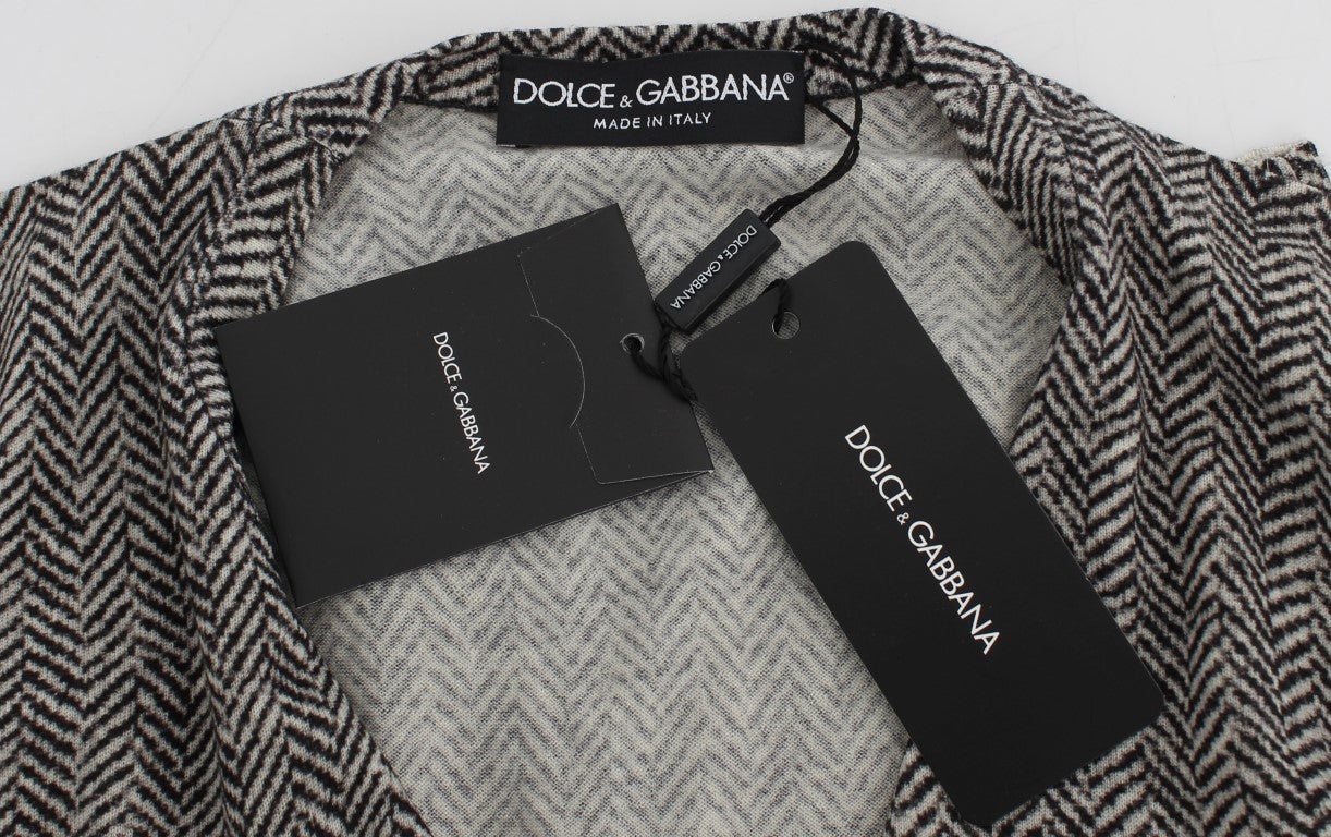 Dolce & Gabbana Elegant cardigan in black and white wool