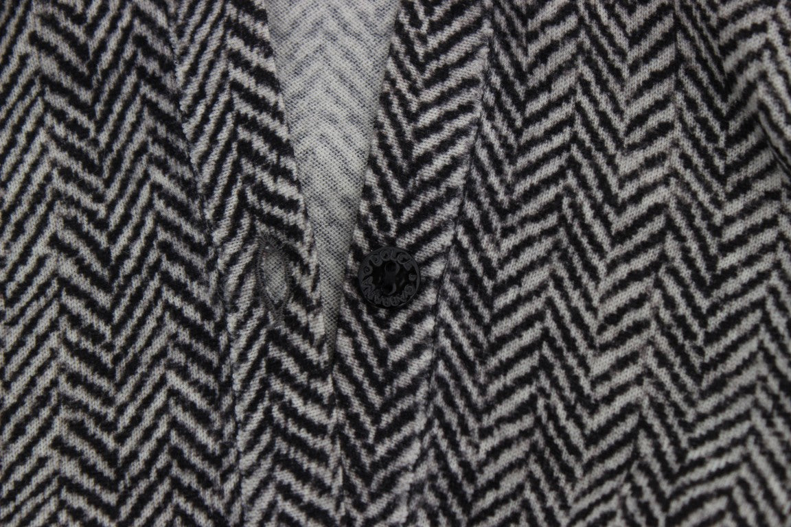 Dolce & Gabbana Elegant cardigan in black and white wool
