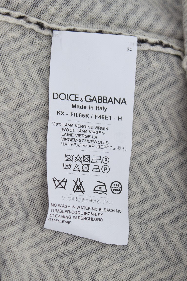 Dolce & Gabbana Elegant cardigan in black and white wool