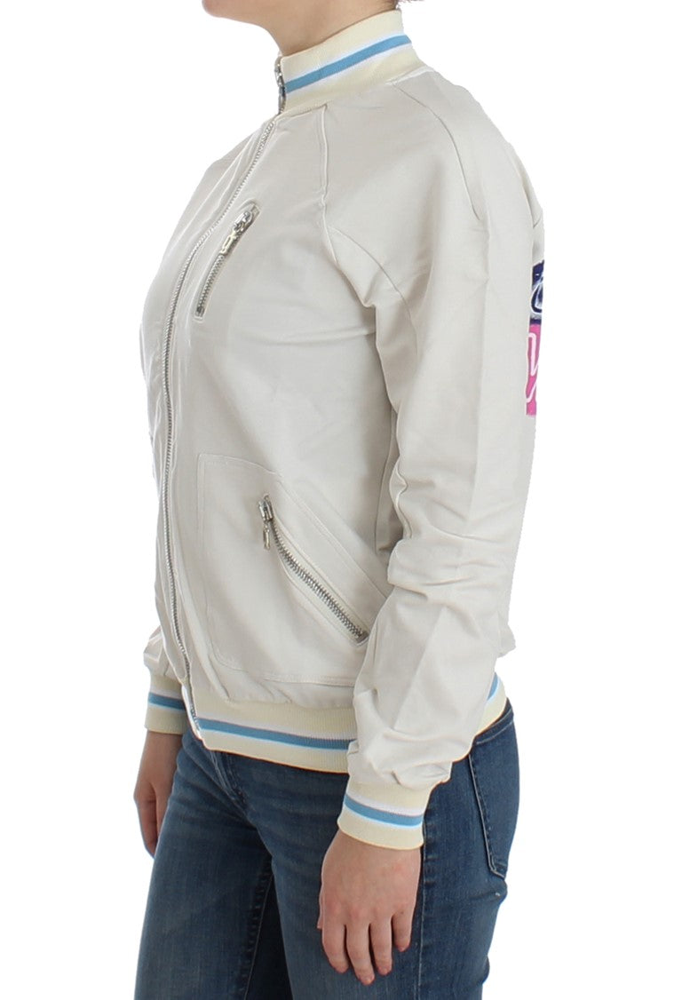 John Galliano Elegant white cardigan with zipper
