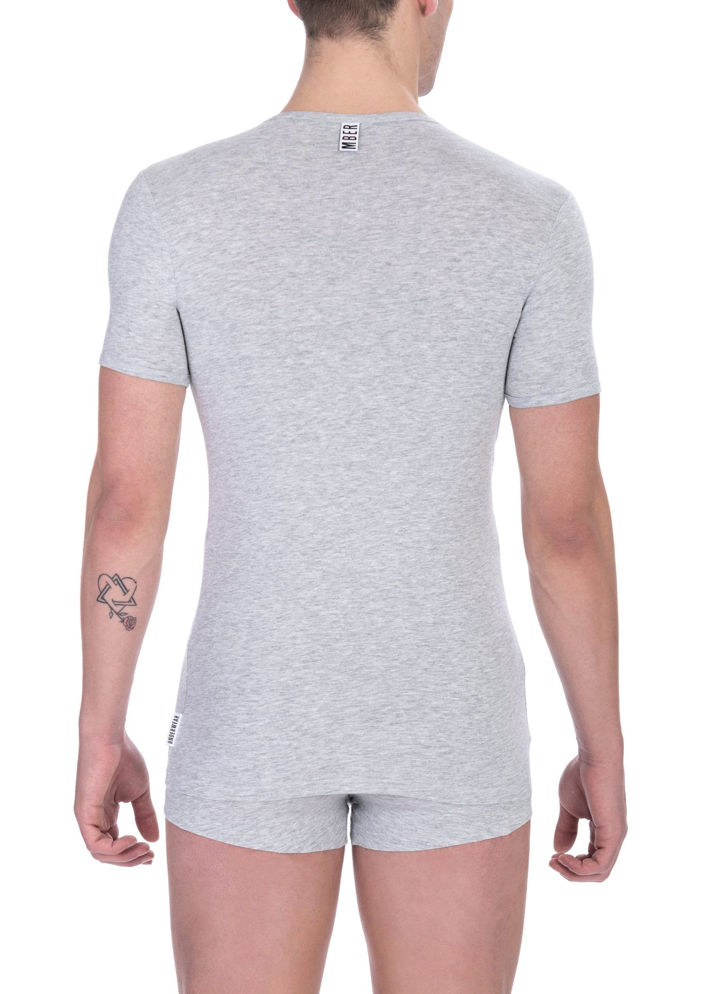 Bikkembergs Graues Baumwolle Männer T-Shirt