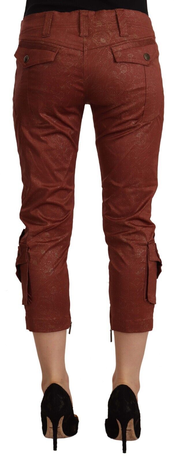 Just Cavalli Elegant cropped mid waist cotton trousers