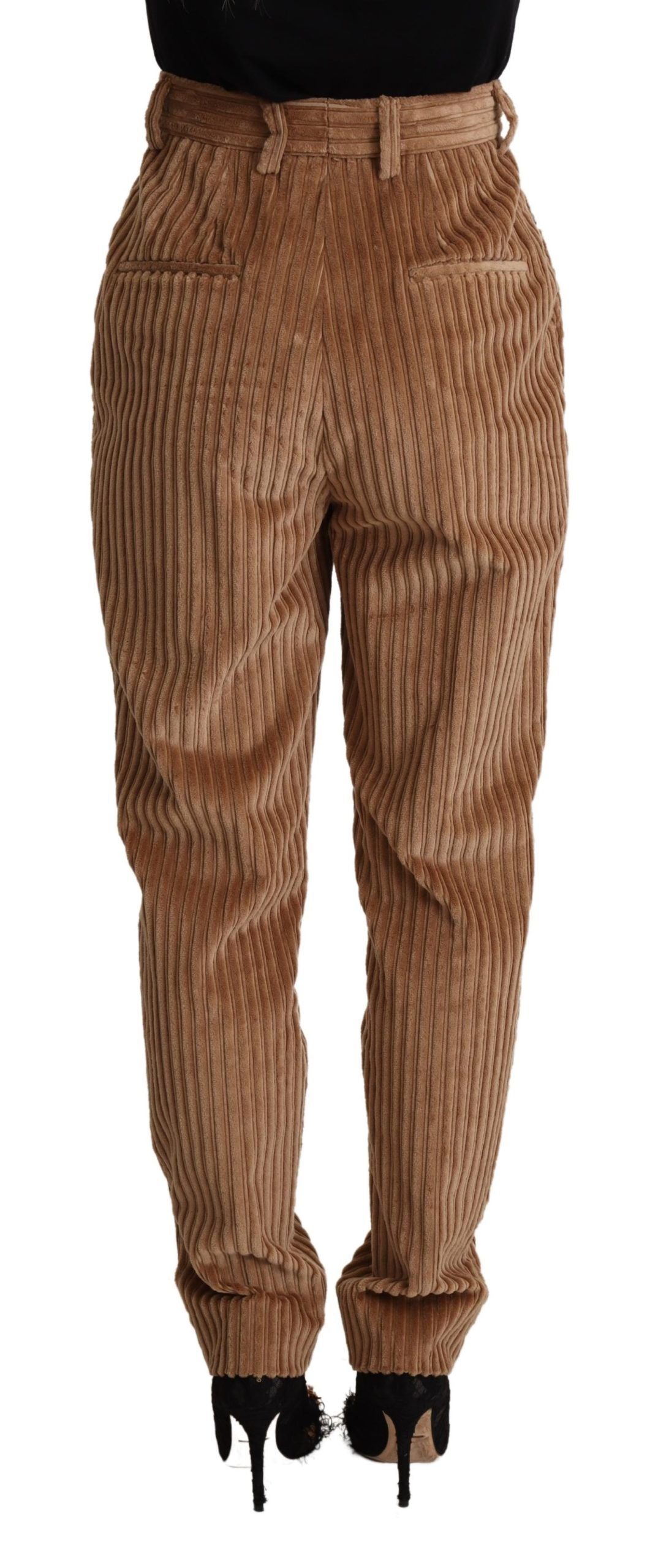 Dolce & Gabbana Elegant tapered corduroy trousers with high waist