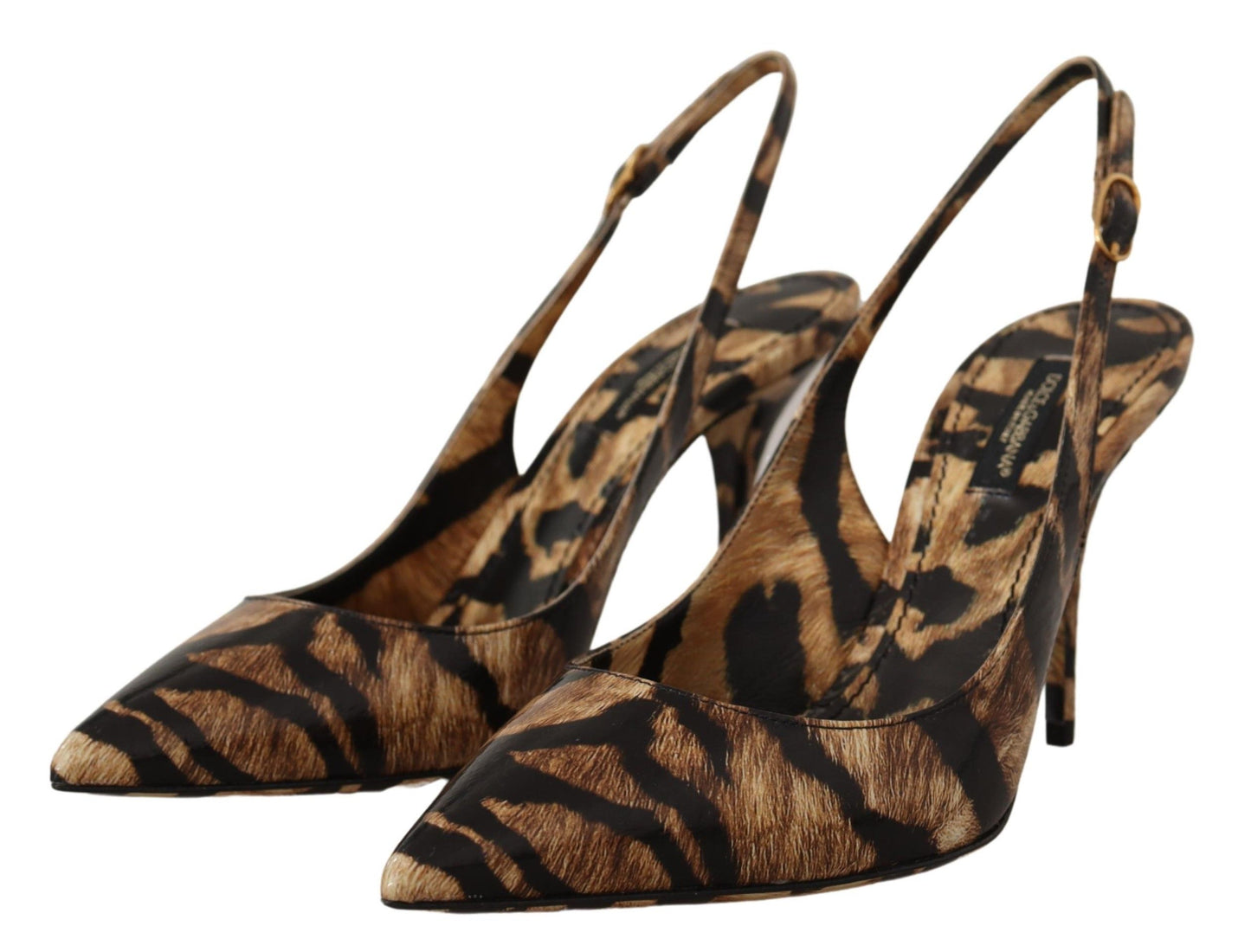 Dolce & Gabbana tiger pattern slingback heels pumps