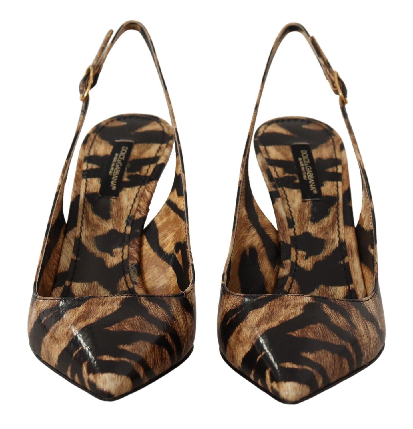 Dolce & Gabbana tiger pattern slingback heels pumps