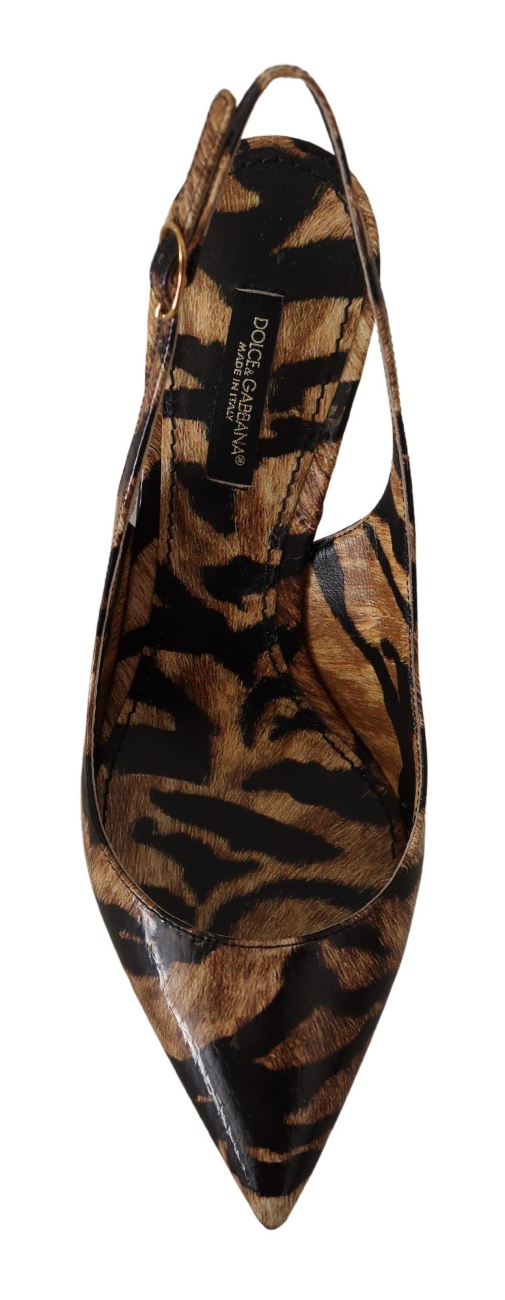 Dolce & Gabbana tiger pattern slingback heels pumps