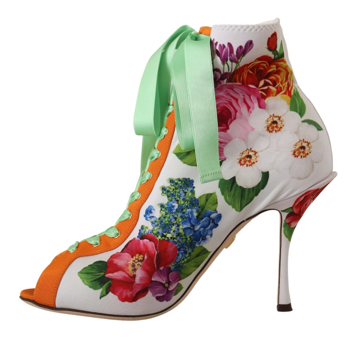 Dolce & Gabbana Floral Open Jersey Heels