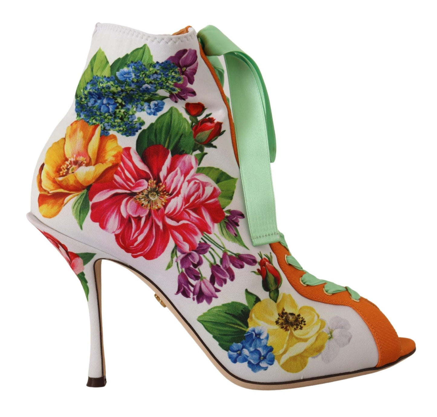 Dolce & Gabbana Floral Open Jersey Heels