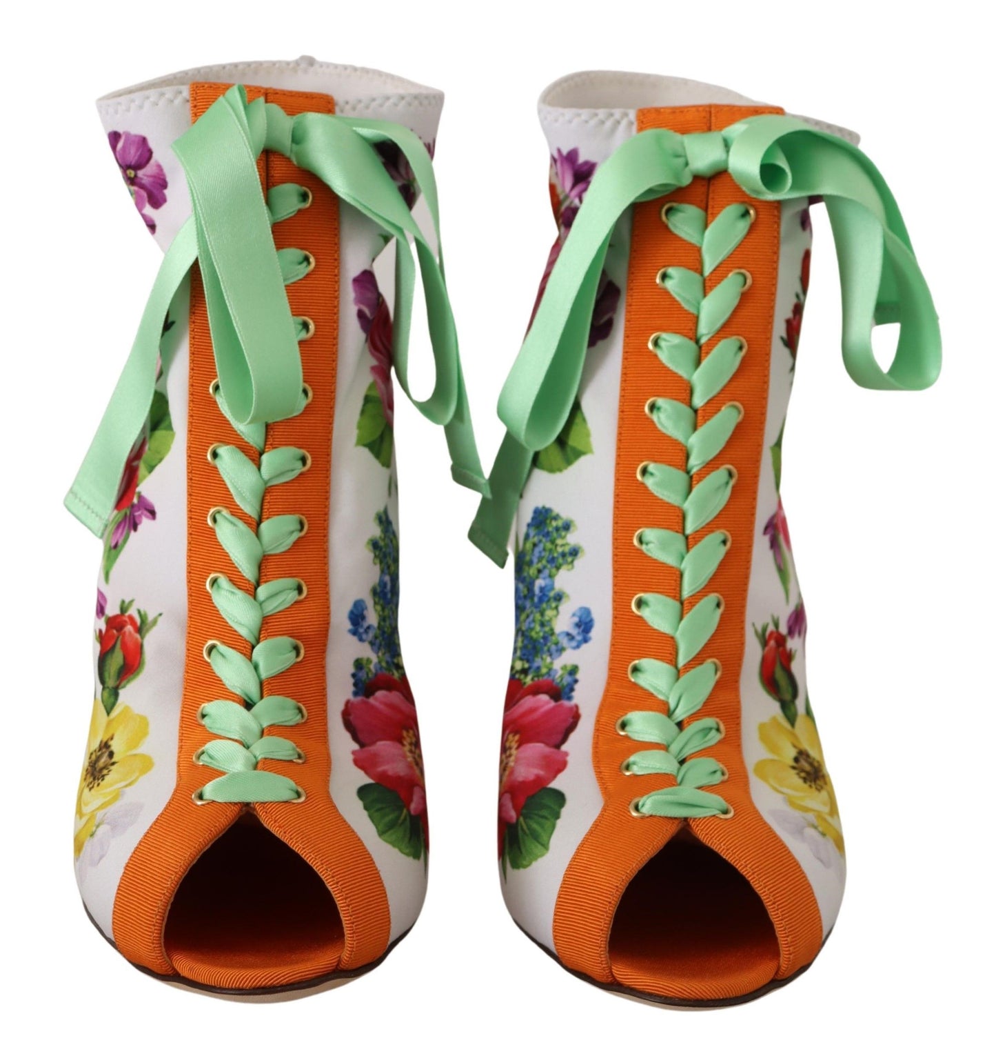 Dolce & Gabbana Floral Open Jersey Heels