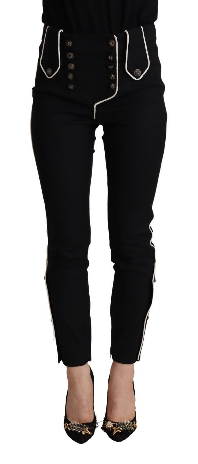 Dolce & Gabbana Elegant slim fit trousers with high waist