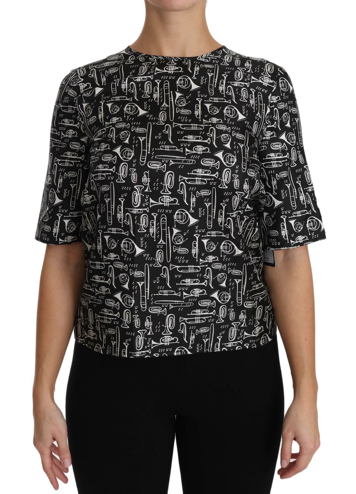 Dolce & Gabbana Exquisite silk blouse with trumpet print