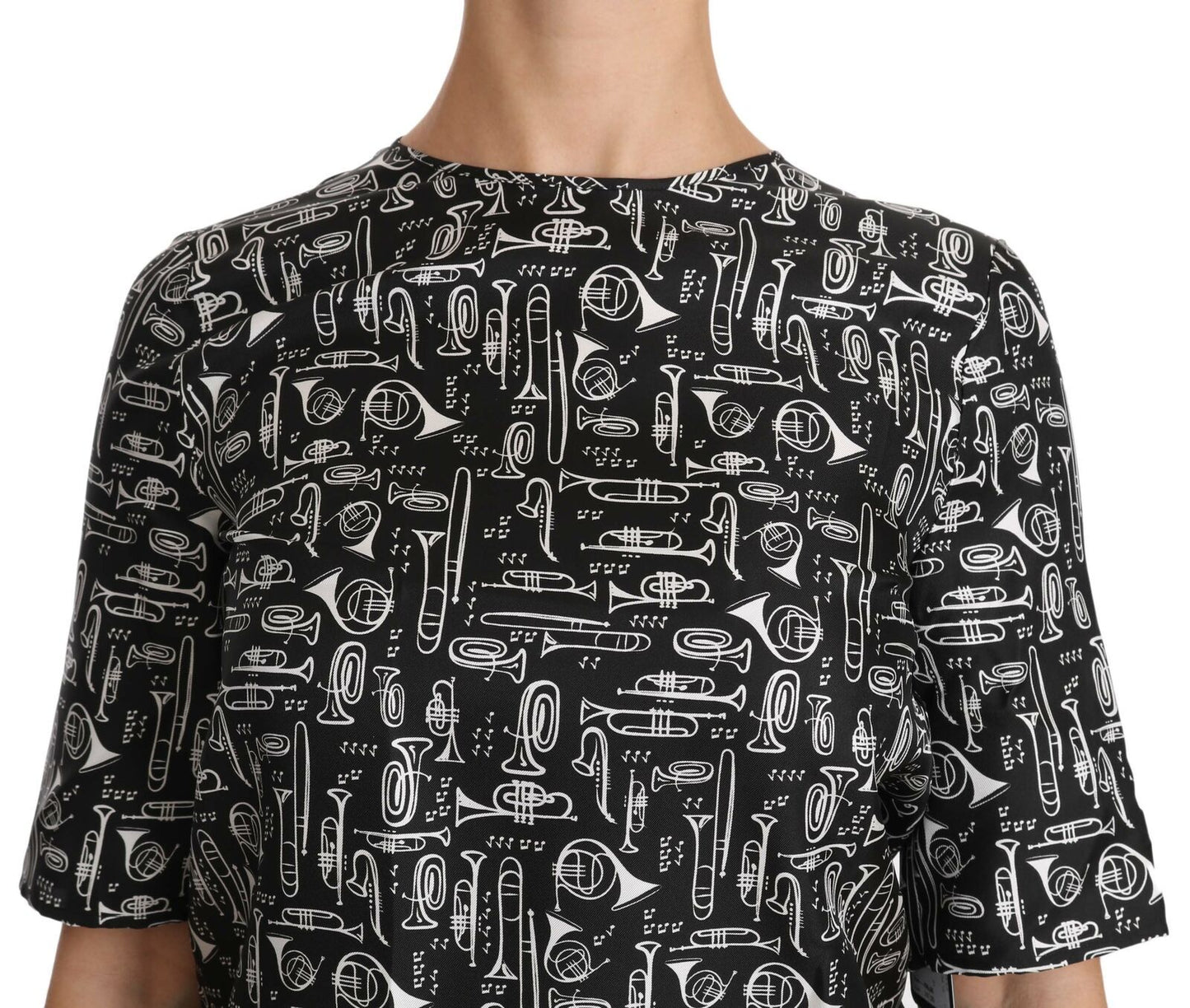 Dolce & Gabbana Exquisite silk blouse with trumpet print