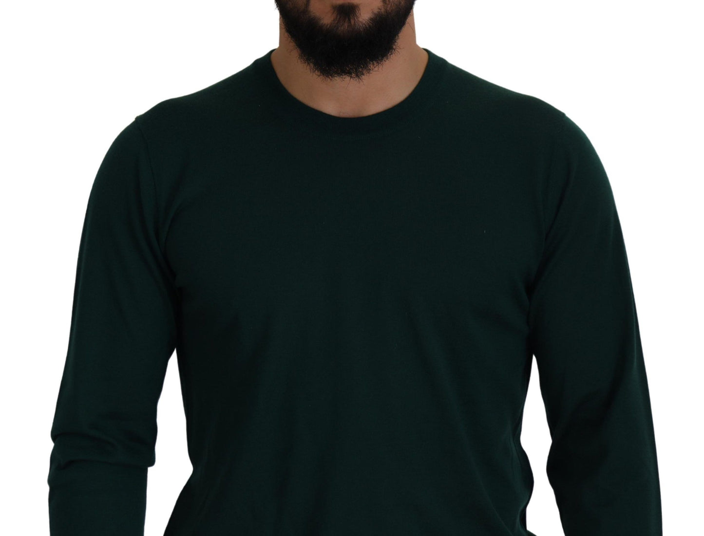 Dolce & Gabbana Grüner Pullover aus Kaschmir mit Rundhalsausschnitt