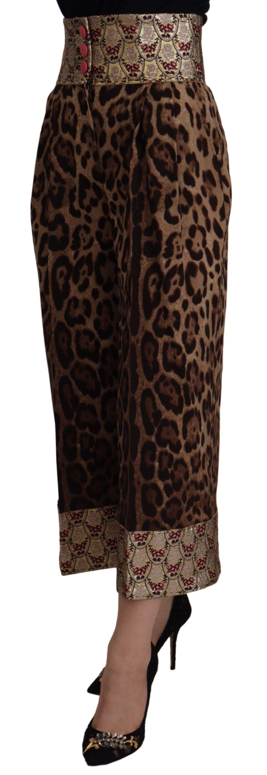 Dolce & Gabbana High-waisted leopard jacquard trousers