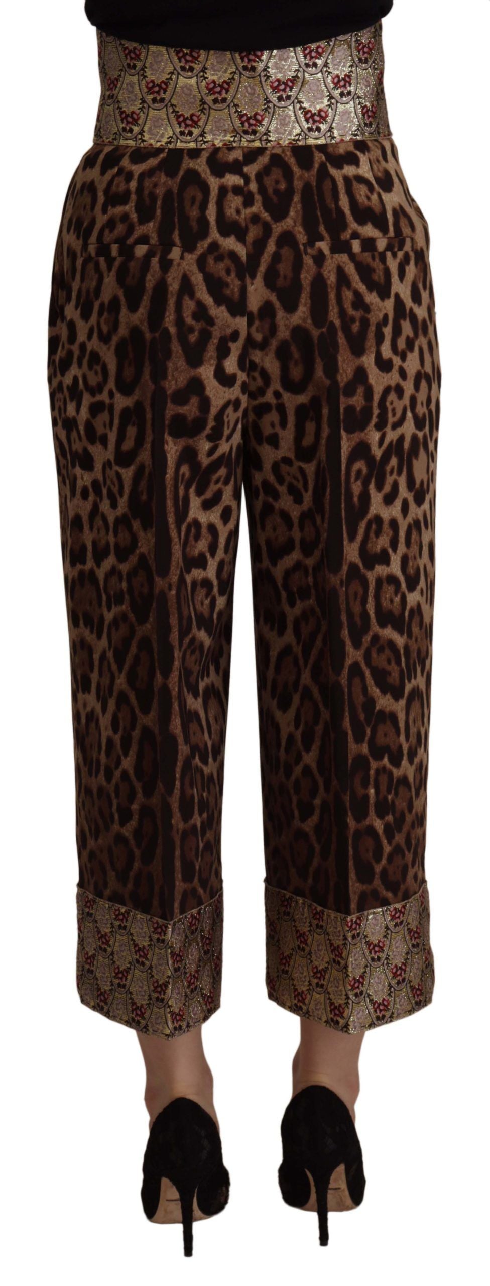 Dolce & Gabbana High-waisted leopard jacquard trousers