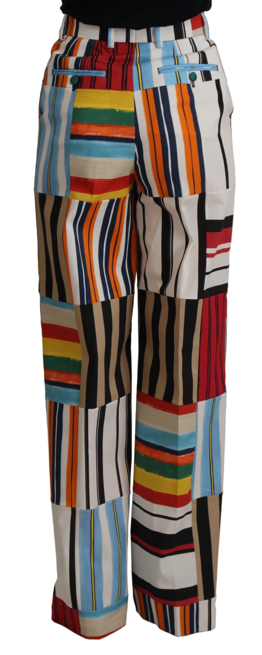 Dolce & Gabbana Elegant striped high-waisted trousers