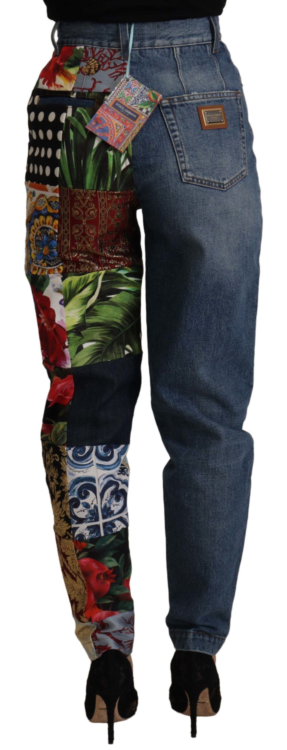 Dolce & Gabbana Relaxed Jeans in Jacquard Denim with Patchwork Pattern
