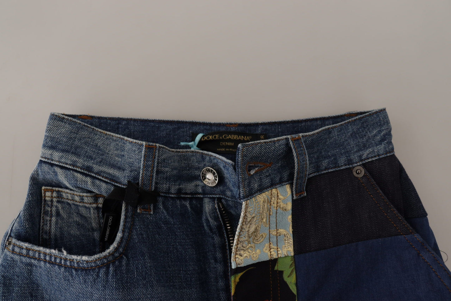 Dolce & Gabbana Relaxed Jeans in Jacquard Denim with Patchwork Pattern
