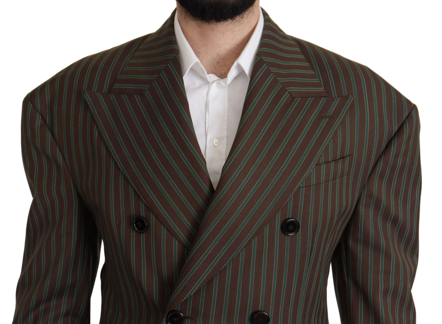 Dolce & Gabbana Multicolor striped double-breasted blazer