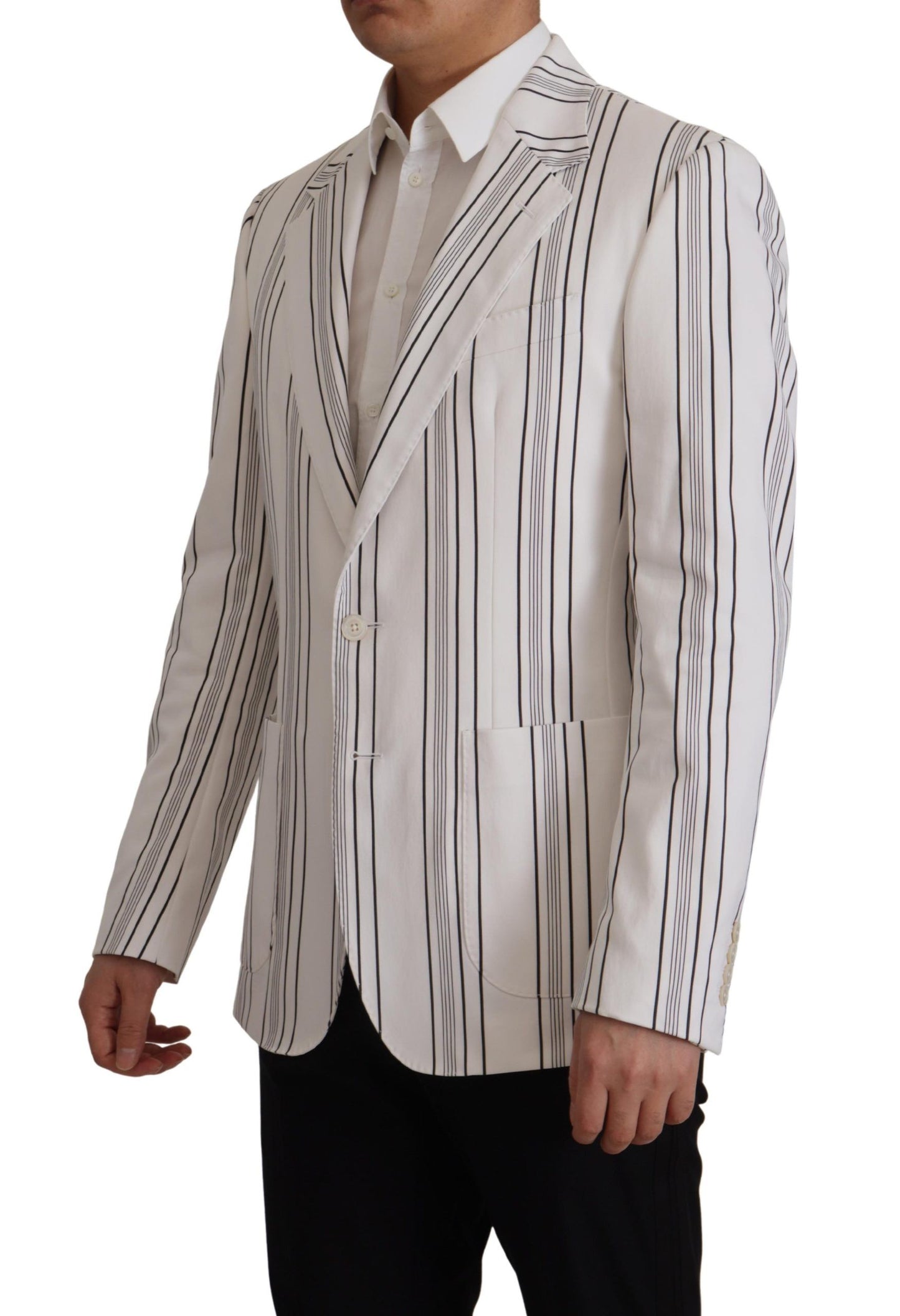 Dolce & Gabbana Elegant blazer in striped cotton blend
