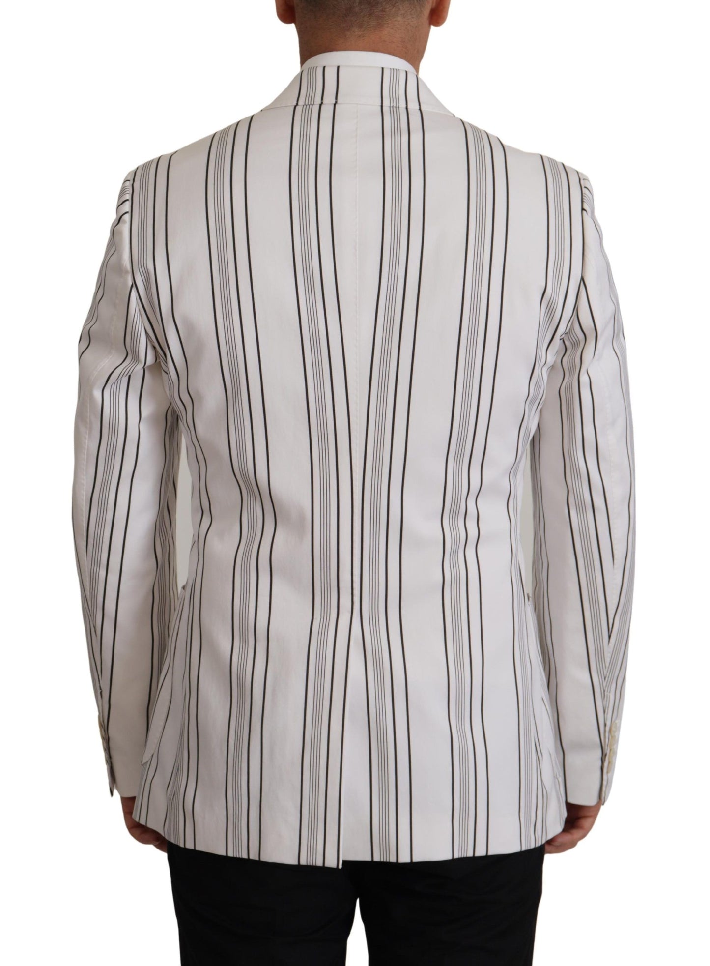 Dolce & Gabbana Elegant blazer in striped cotton blend