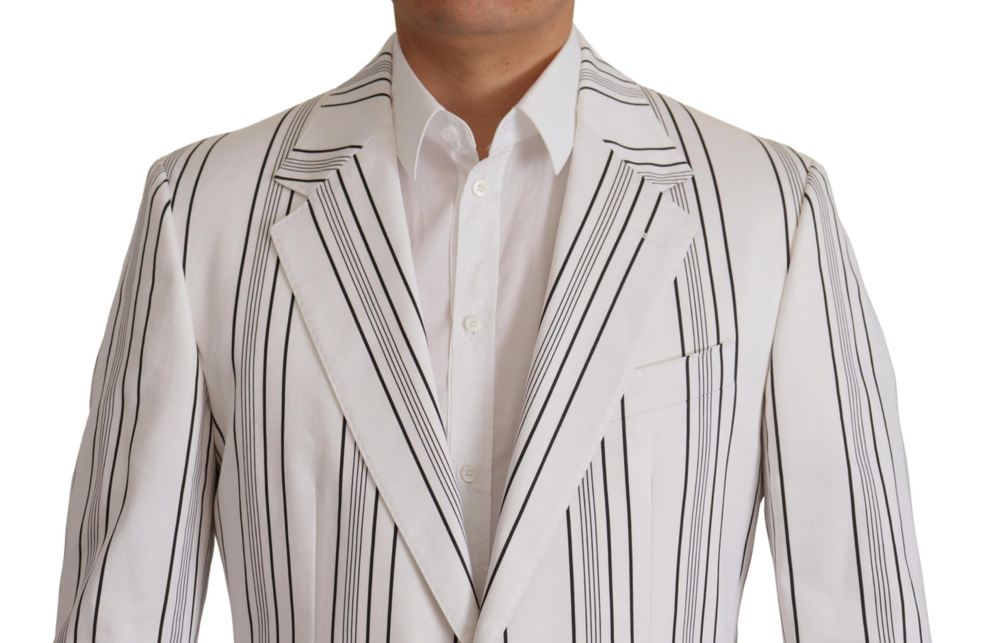 Dolce & Gabbana Elegant blazer in striped cotton blend