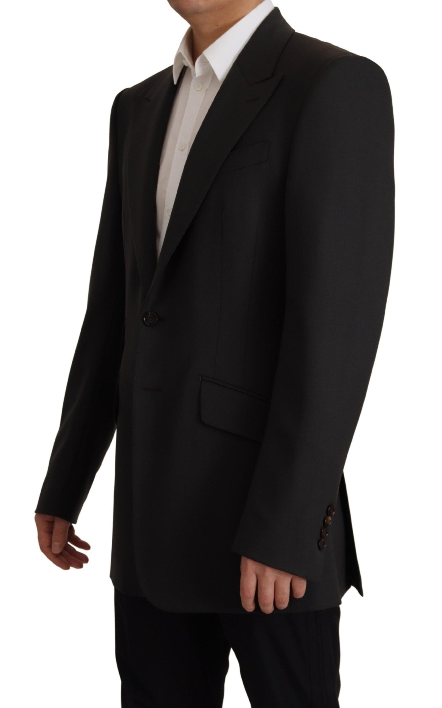 Dolce & Gabbana Elegant slim black wool blazer jacket