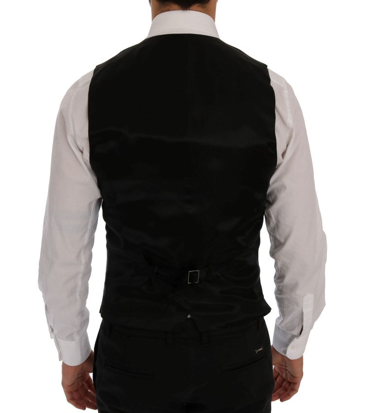 Dolce & Gabbana Elegant Blue-Black Slim Fit Suit Ensemble