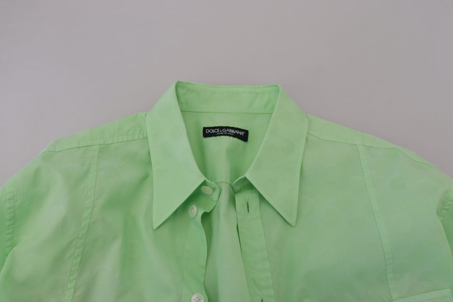 Dolce & Gabbana Mintgrünes Hemd mit langen Ärmeln und Knopfleiste
