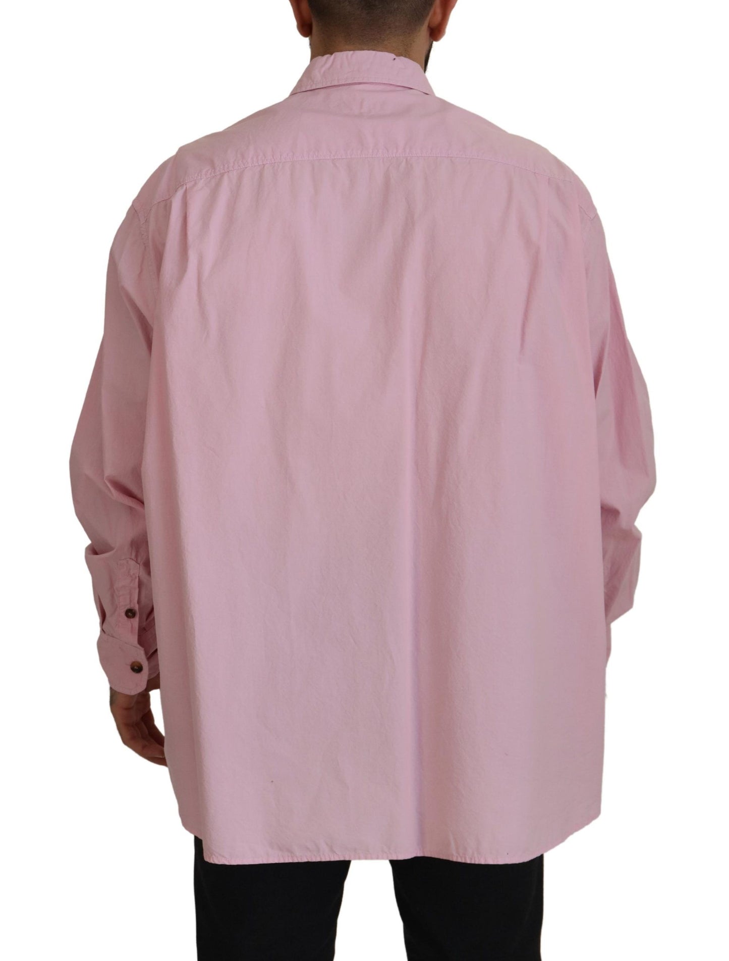 Dolce & Gabbana Rosa lässiges Button Down Hemd mit langen Ärmeln
