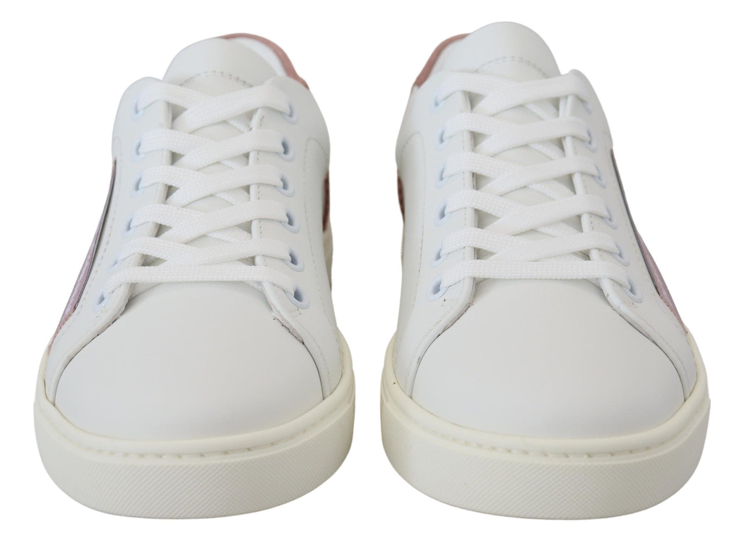 Dolce & Gabbana Chic low-top leather sneakers in white and pink
