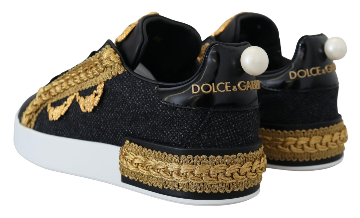 Dolce & Gabbana Elegant Portofino Sneakers made of leather in black