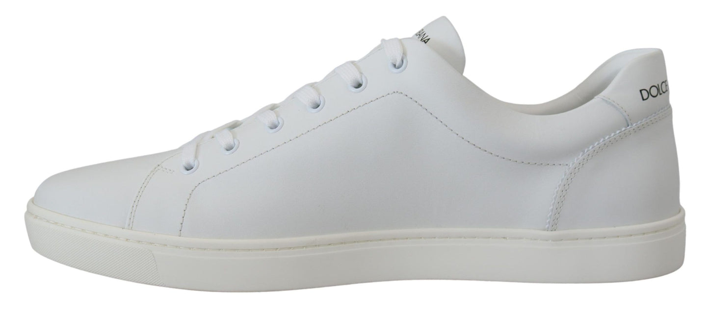Dolce & Gabbana Weißes Leder DG Logo Casual Turnschuhe Schuhe