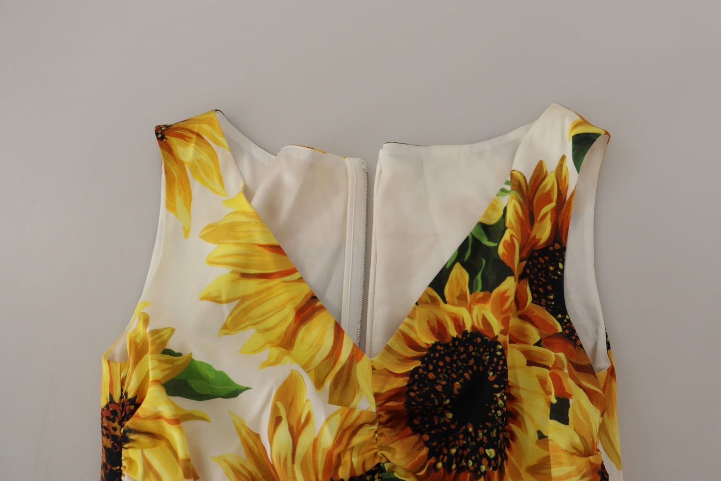 Dolce & Gabbana Elegant White Midi Dress with Floral Print
