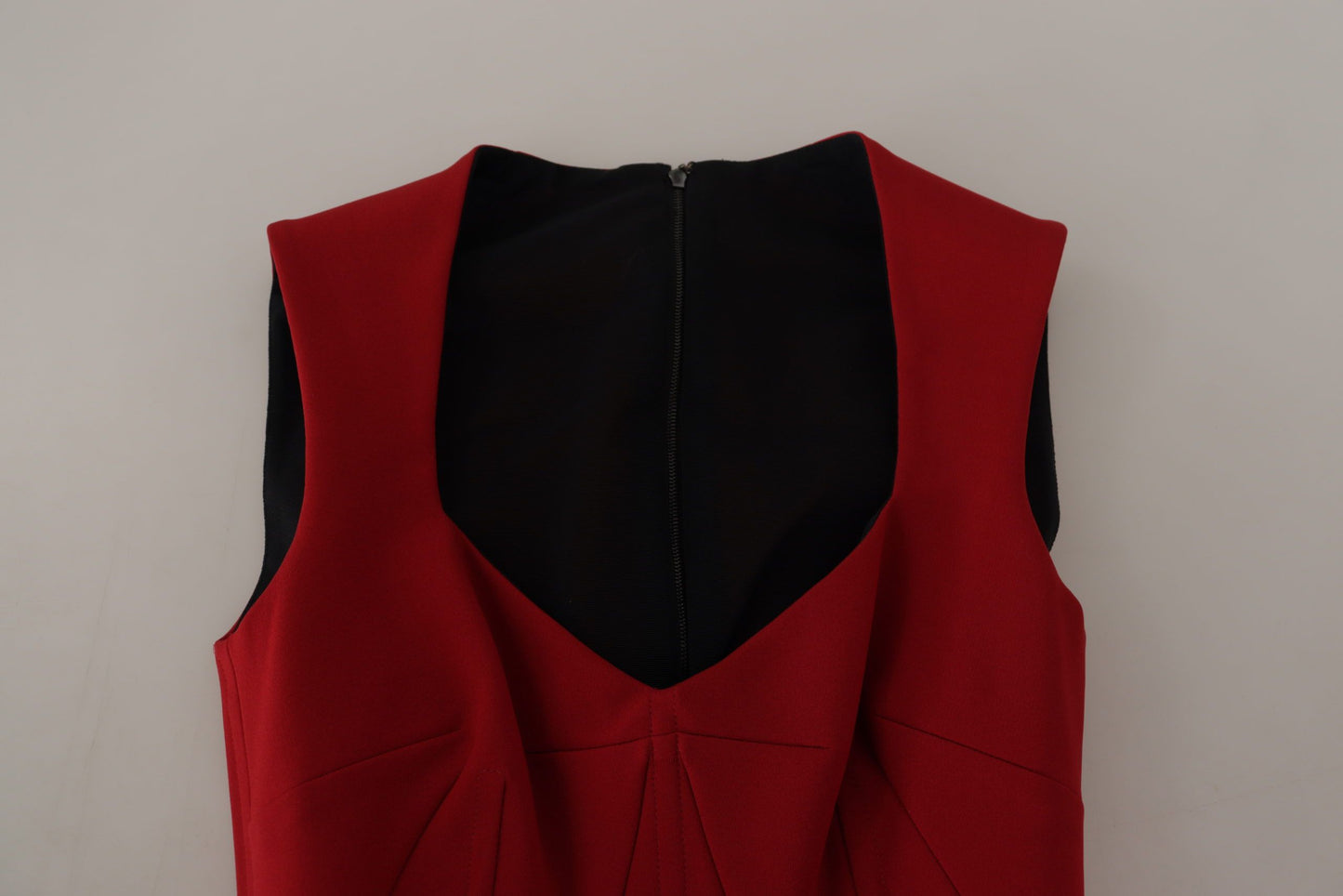Dolce & Gabbana Rotes Bodycon Midikleid mit Sweetheart-Ausschnitt