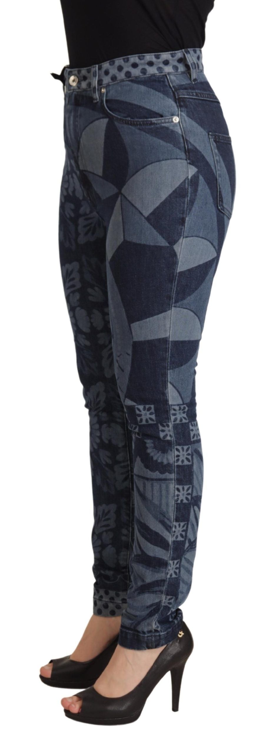 Dolce & Gabbana Elegant floral high waist skinny jeans