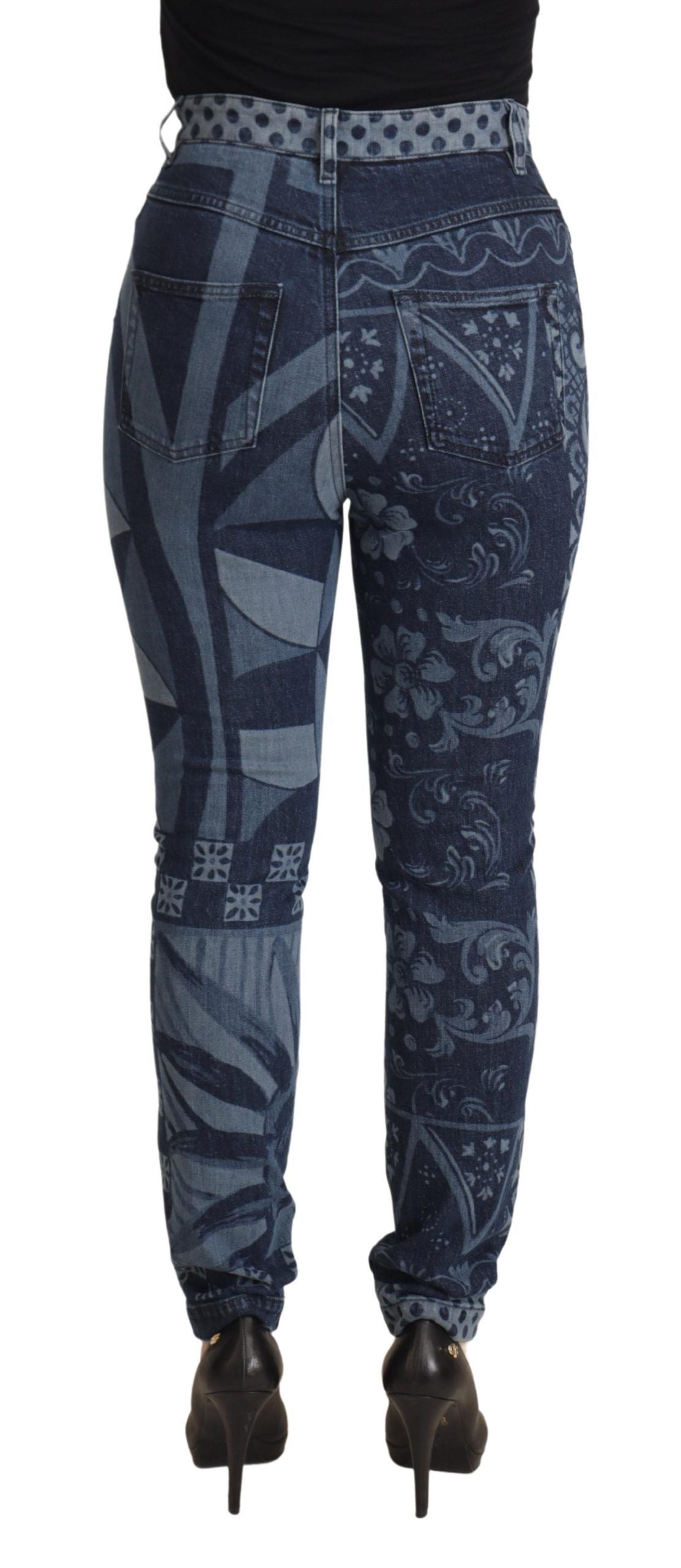Dolce & Gabbana Elegant floral high waist skinny jeans