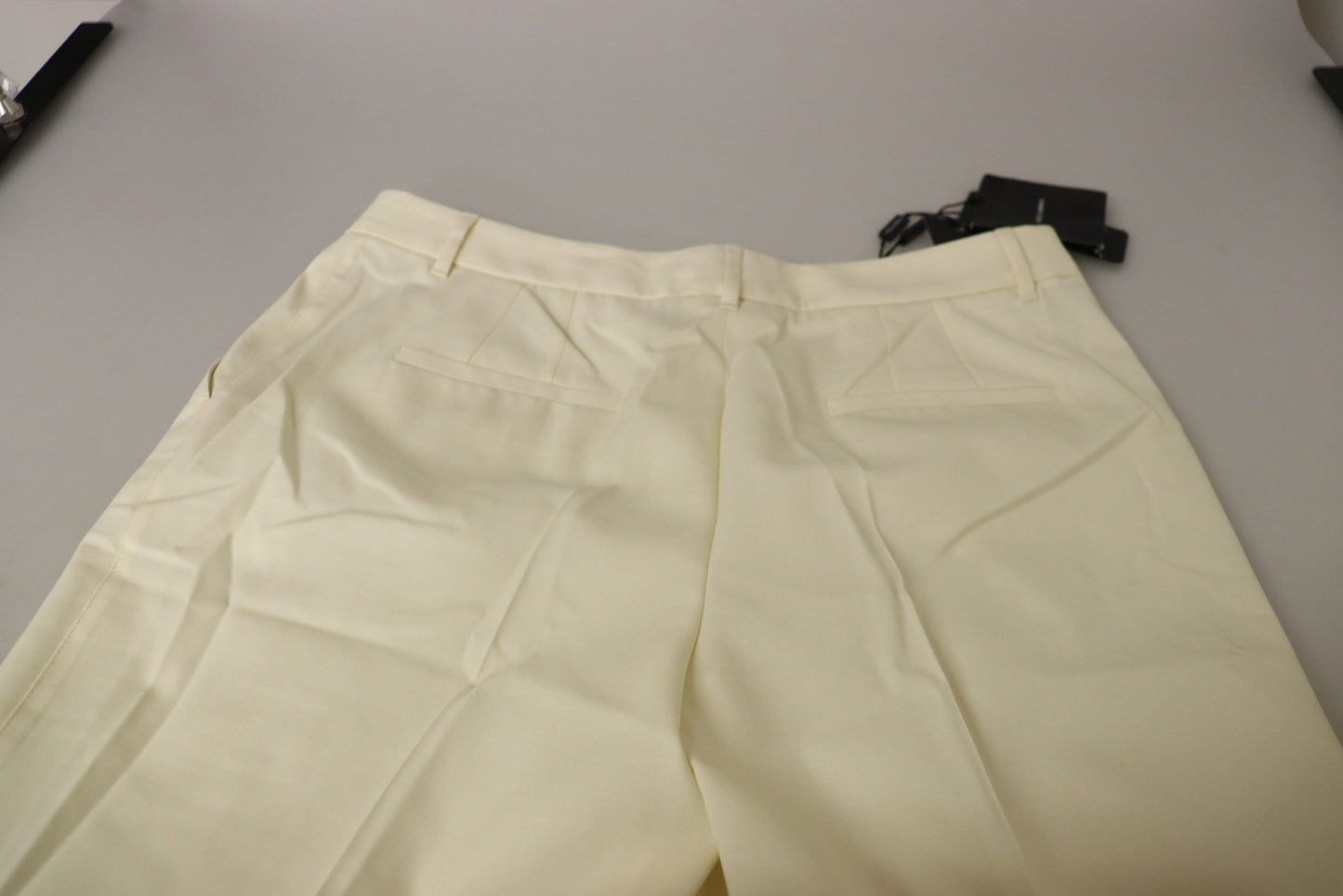 Dolce & Gabbana Elegant ivory wool high-waisted trousers