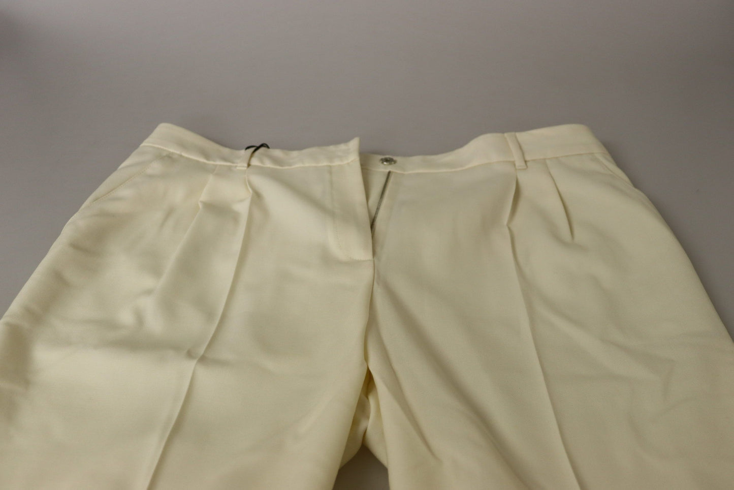 Dolce & Gabbana Elegant ivory wool high-waisted trousers