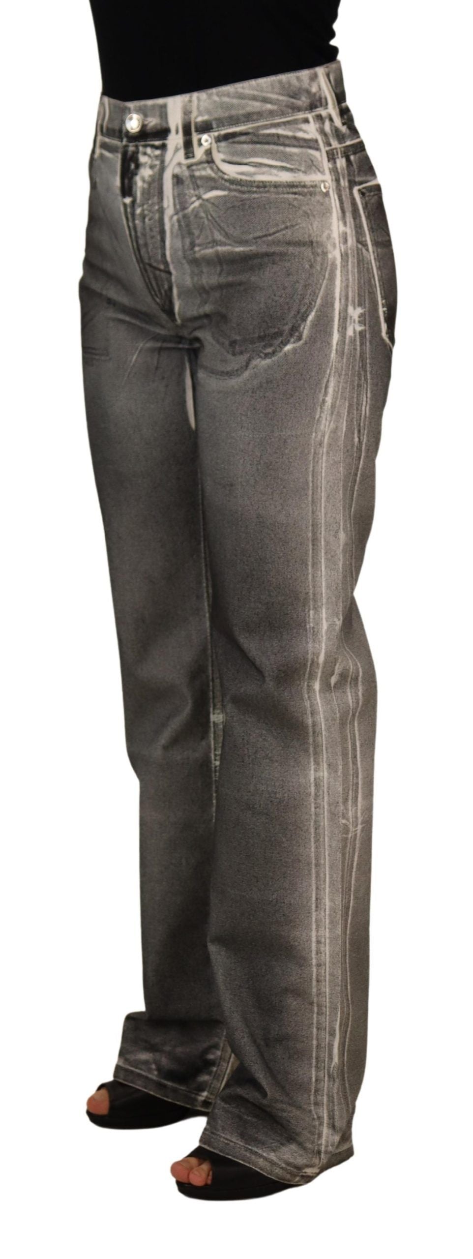 Dolce & Gabbana Grey Denim High Waist Elegance