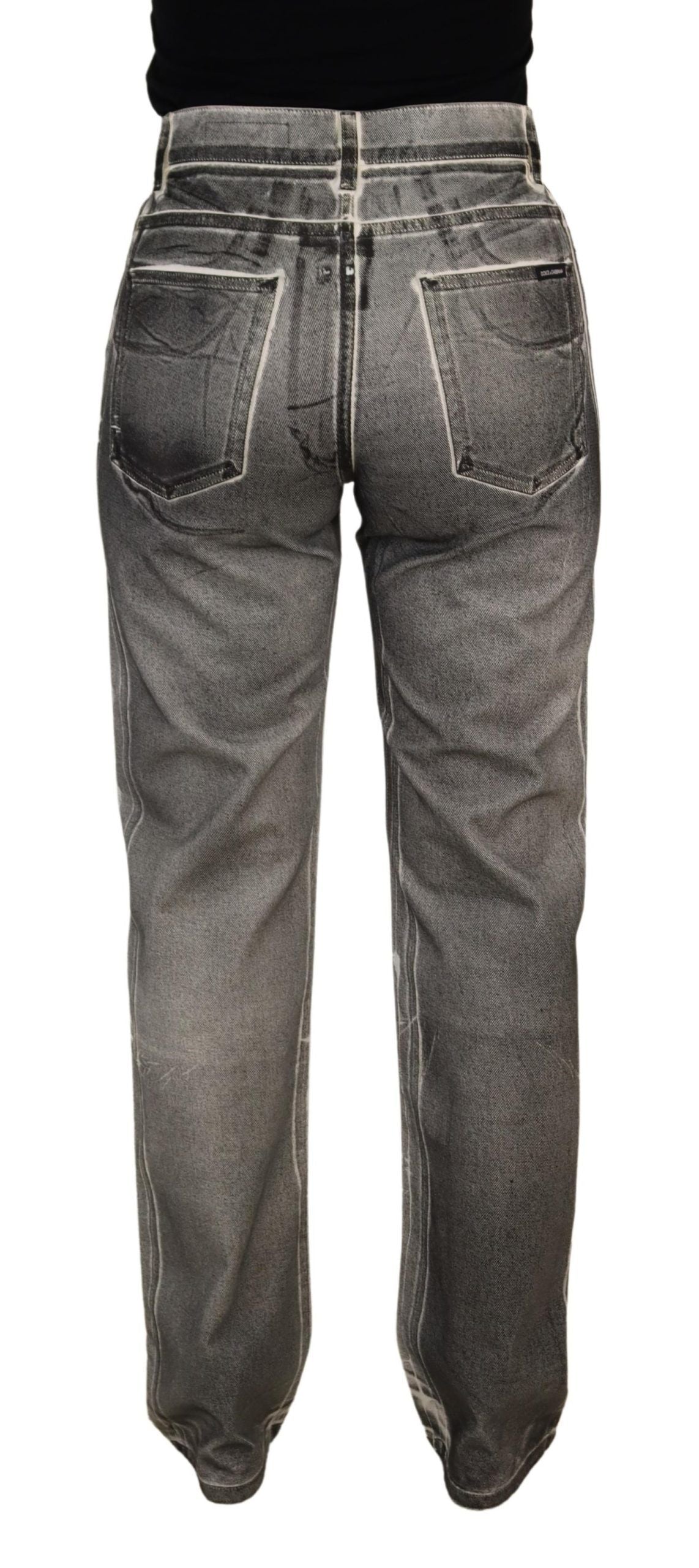 Dolce & Gabbana Grey Denim High Waist Elegance
