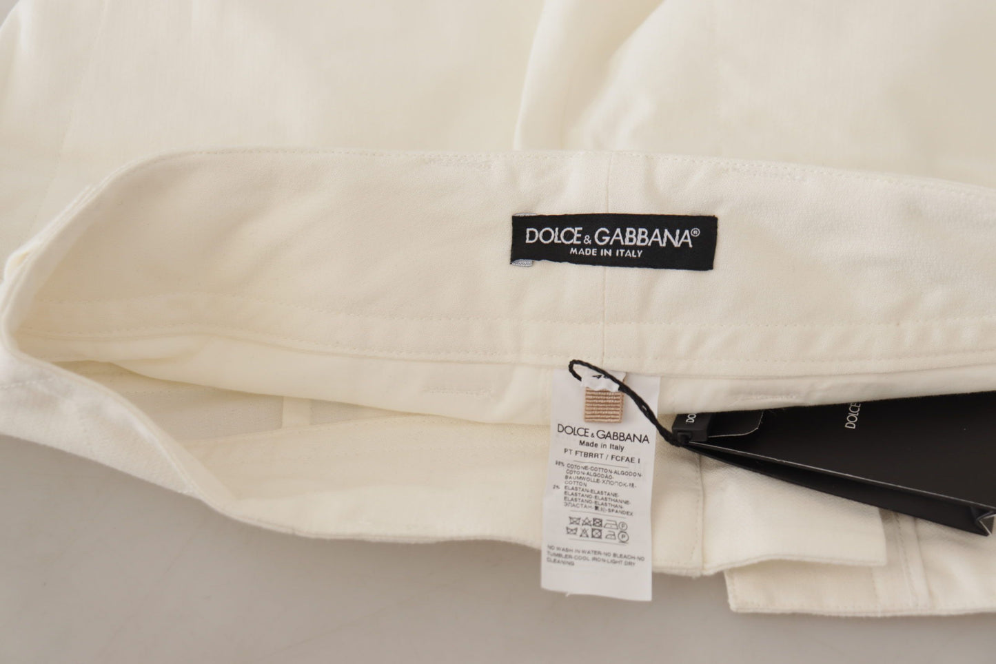 Dolce & Gabbana Elegant white tailored high waist trousers
