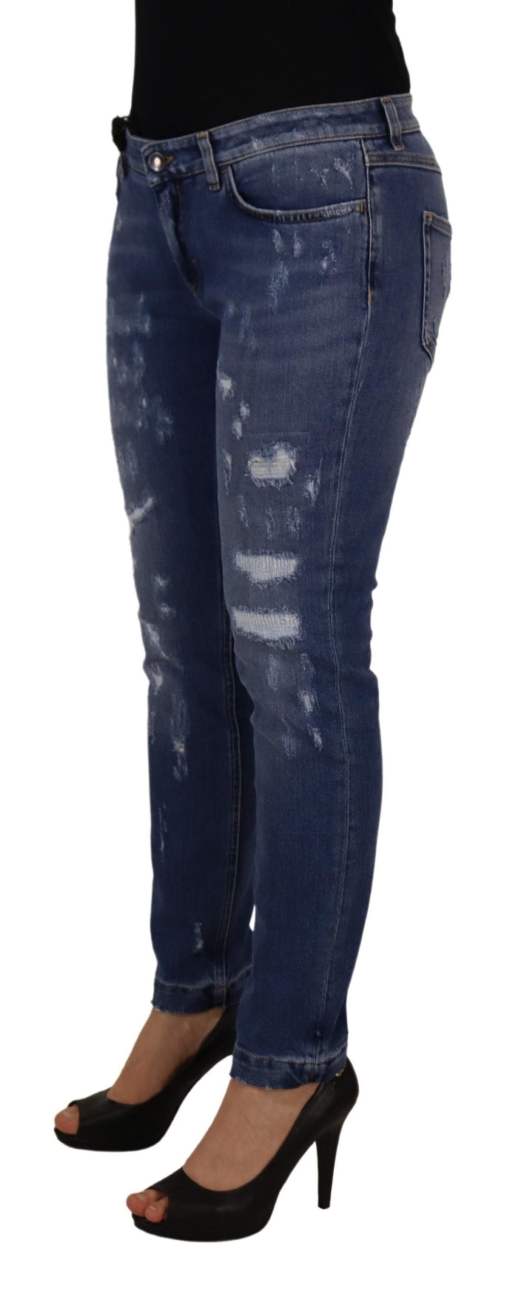 Dolce & Gabbana Chic Skinny Denim Jeans with Low Waist