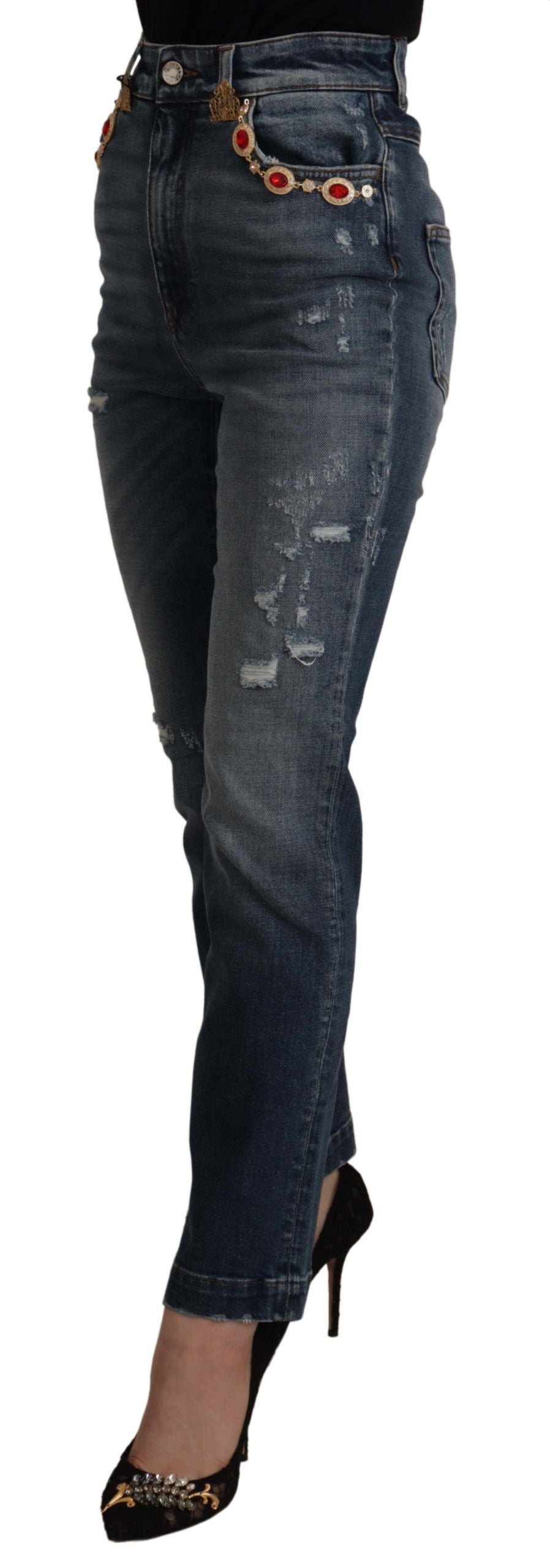 Dolce & Gabbana High-Waisted Designer Jeans in Blue