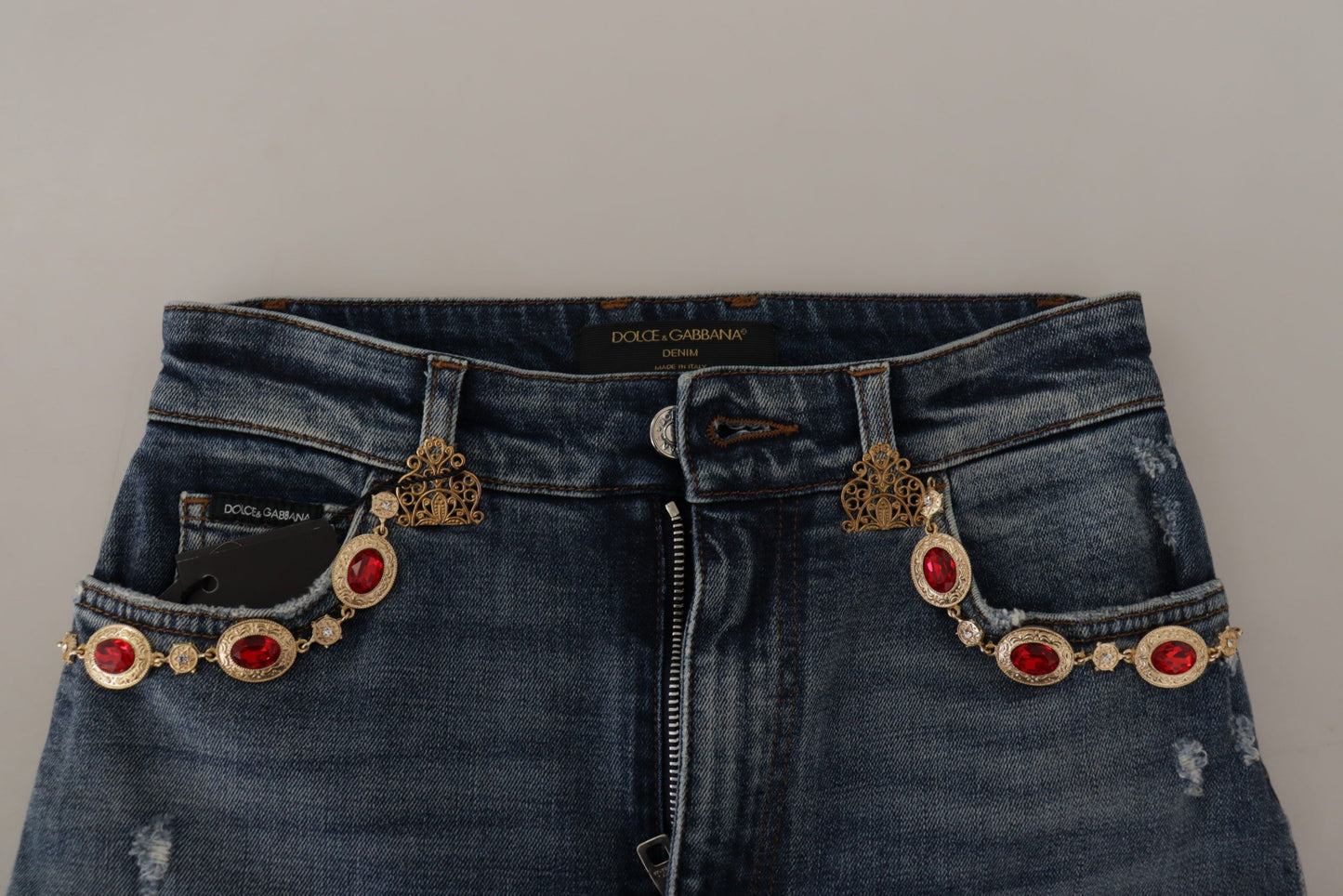 Dolce & Gabbana High-Waisted Designer Jeans in Blue