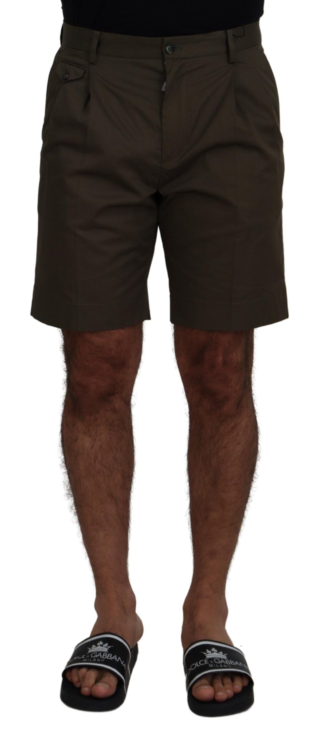 Dolce & Gabbana Elegant green cotton chino shorts