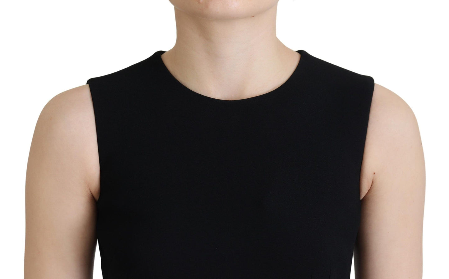 Dolce & Gabbana Elegant Black Sheath Dress with Flared Fit
