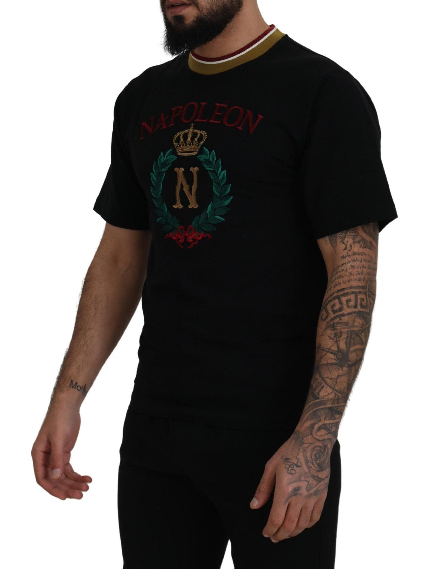 Dolce & Gabbana Iconic Black Cotton Crew Neck T-Shirt