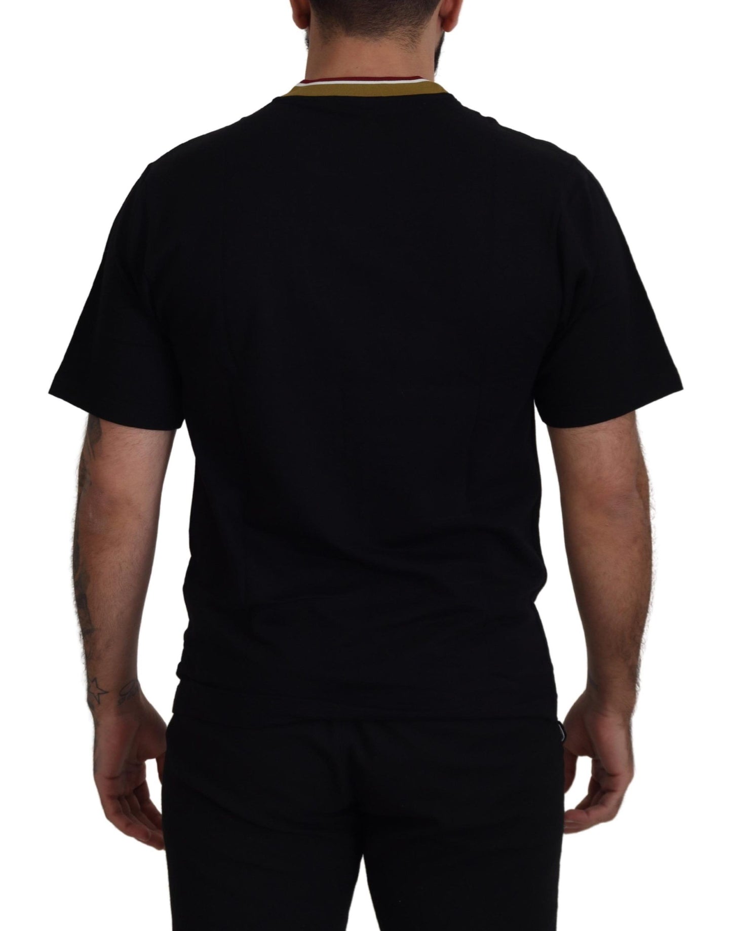 Dolce & Gabbana Iconic Black Cotton Crew Neck T-Shirt