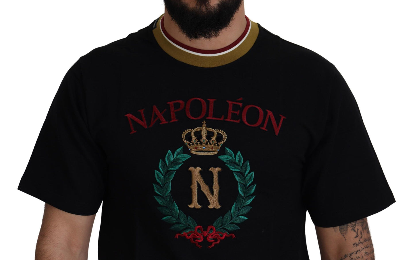 Dolce & Gabbana Iconic Black Cotton Crew Neck T-Shirt